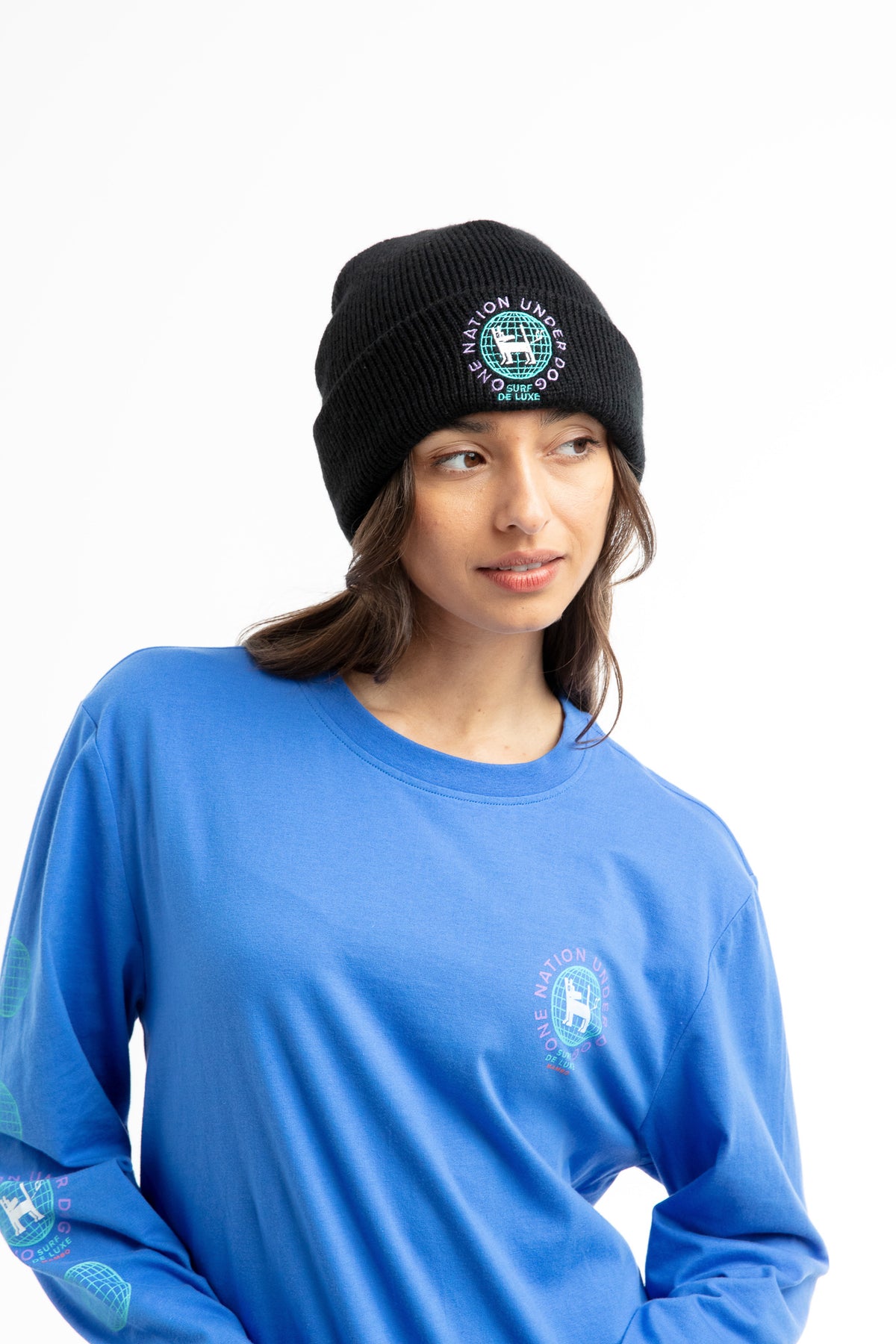 ONE NATION FARTING DOG BEANIE BLACK