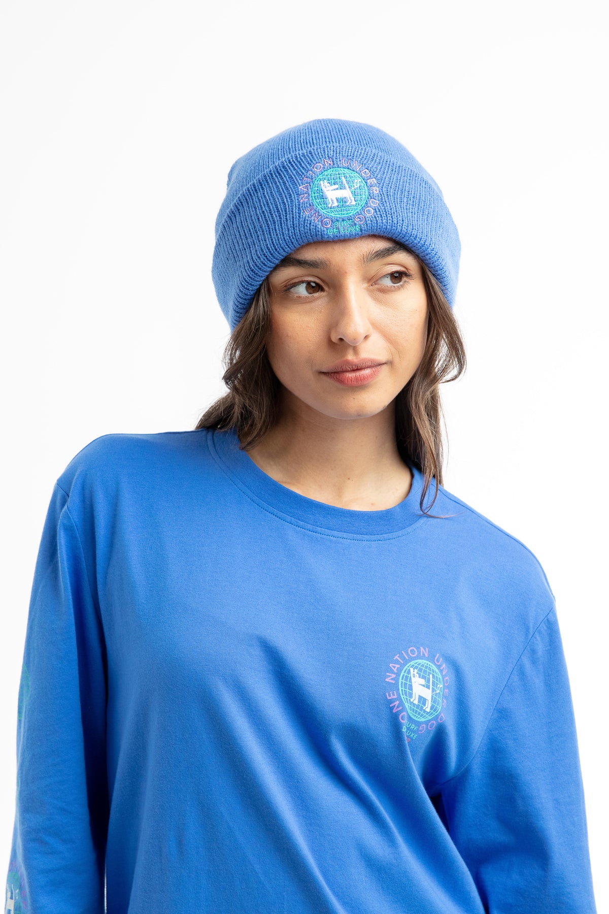 ONE NATION FARTING DOG BEANIE BLUE
