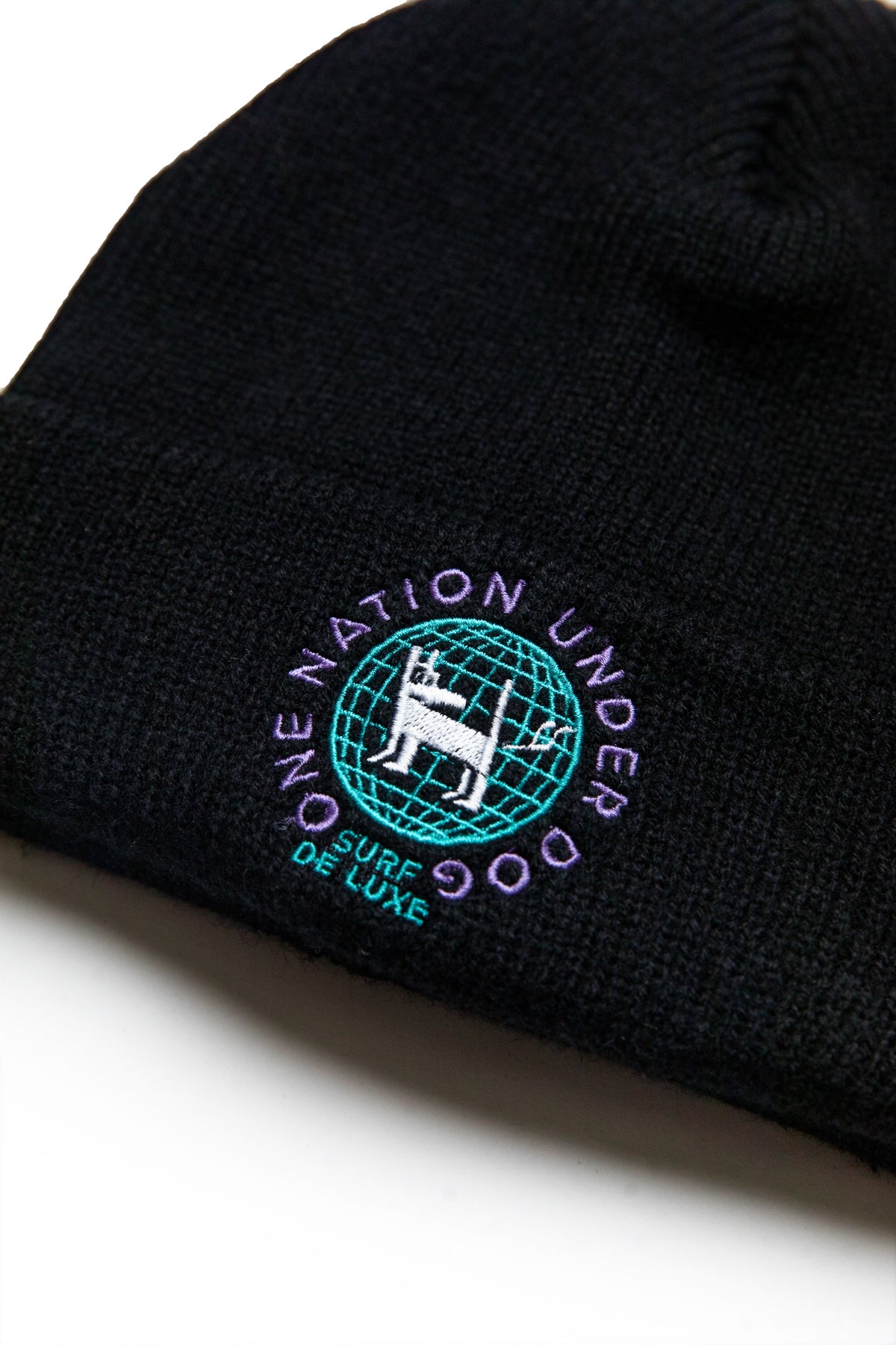 ONE NATION FARTING DOG BEANIE BLACK
